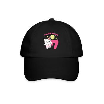 I'm already 7 cats birthday kids - Baseball Cap - black/black - Front