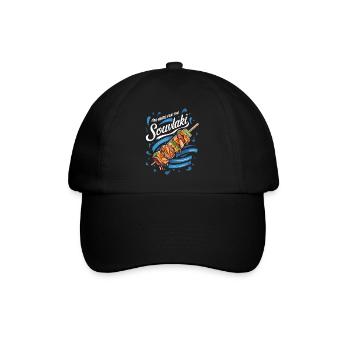 Ich Bin Hier Für Das Souvlaki Erlebnis - Baseballkappe - Schwarz/Schwarz - Vorne