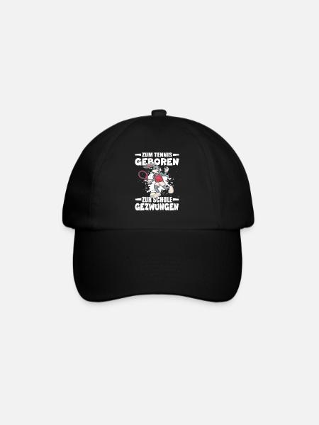 Zum Tennis Geboren Zur Schule Gezwungen - Baseballkappe - Schwarz/Schwarz