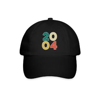2004 - Jahrgang 2004 - Baujahr 2004 - Baseballkappe - Schwarz/Schwarz - Vorne