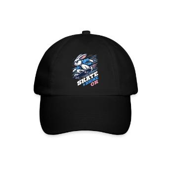 SKATE & SHINE ON, EIN HASE AUF EINEM SKATEBOARD - Baseballkappe - Schwarz/Schwarz - Vorne