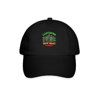 Gärtnern meine neues Hobby, Cannabis edition - Baseballkappe - Schwarz/Schwarz - Vorne