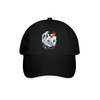 Japanische Kitsune Fuchs Anime Kawaii Fuchsgeist - Baseballkappe - Schwarz/Schwarz - Vorne