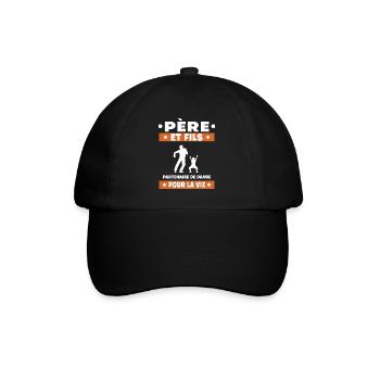 Vater und Sohn tanzen Duett Mann Partner Papa - Baseballkappe - Schwarz/Schwarz - Vorne