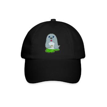 Seal Coffee Mug - Baseball Cap - black/black - Front