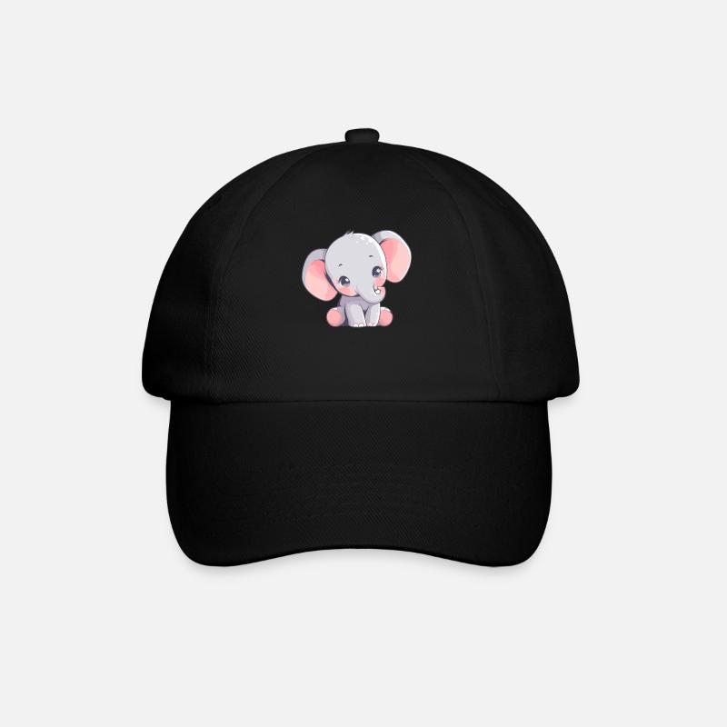 Elefanten Elefant - Baseballkappe - Schwarz/Schwarz