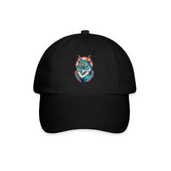 Japanese Kitsune Mask Anime Kawaii Fox Ghost - Baseball Cap - black/black - Front