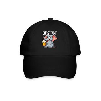 Durstfant Elefant Bier - Baseballkappe - Schwarz/Schwarz - Vorne