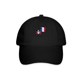 Antigua and Barbuda France Vintage Flag - Baseball Cap - black/black - Front