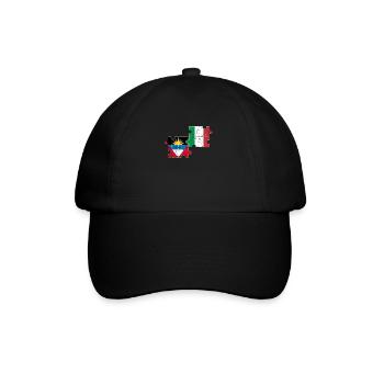 Antigua and Barbuda Italy Vintage Flag - Baseball Cap - black/black - Front