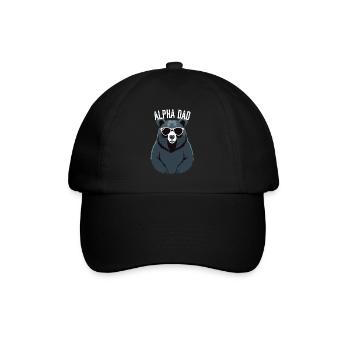 Alpha Dad Lustiger Vater Perfekter Style - Baseballkappe - Schwarz/Schwarz - Vorne