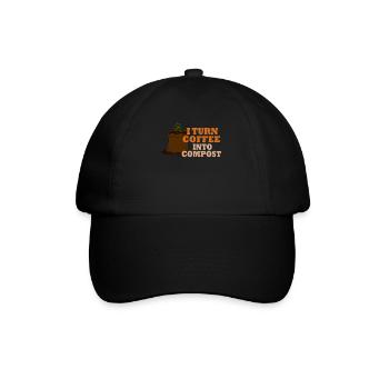 Ich verwandle Kaffee in Kompost Blue Planet - Baseballkappe - Schwarz/Schwarz - Vorne