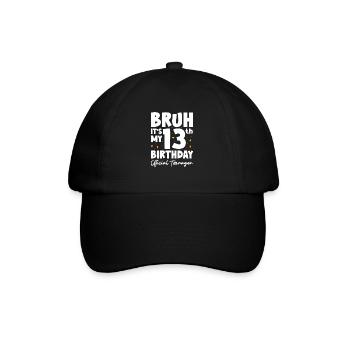 Teenager Teenie Teen Teens Teeny Geschenk - Baseballkappe - Schwarz/Schwarz - Vorne