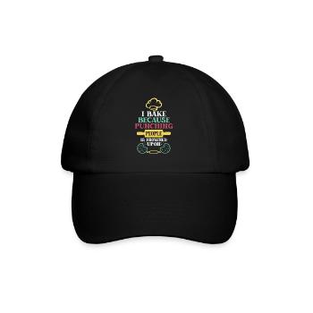 I Bake Because Punching People Is Frowned Upon – - Baseball Cap - black/black - Front