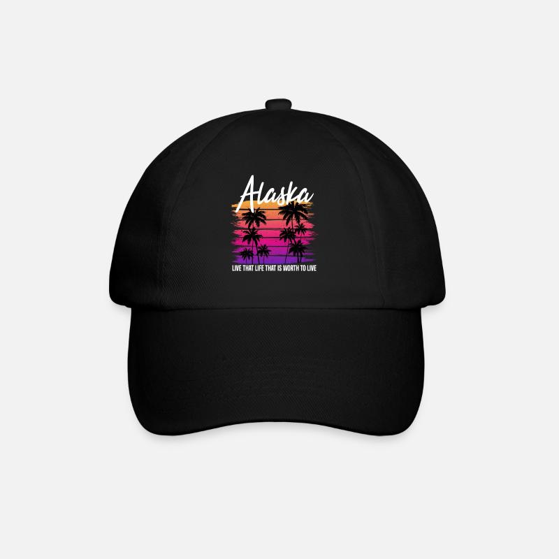 alaska retro - Baseballkappe - Schwarz/Schwarz