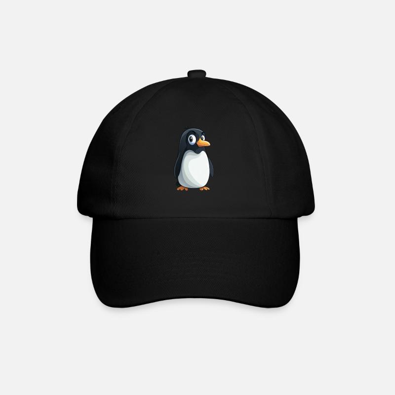 Pinguin Kawaii Pinguin Niedlich - Baseballkappe - Schwarz/Schwarz