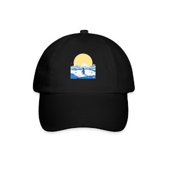 Pinguin Eisige Landschaft Kawaii Pinguin Niedlich - Baseballkappe - Schwarz/Schwarz - Vorne