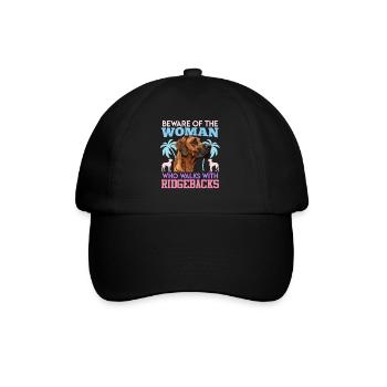 Rhodesian Ridgeback BEWARE OF THE WOMAN WHO WALKS - Baseballkappe - Schwarz/Schwarz - Vorne