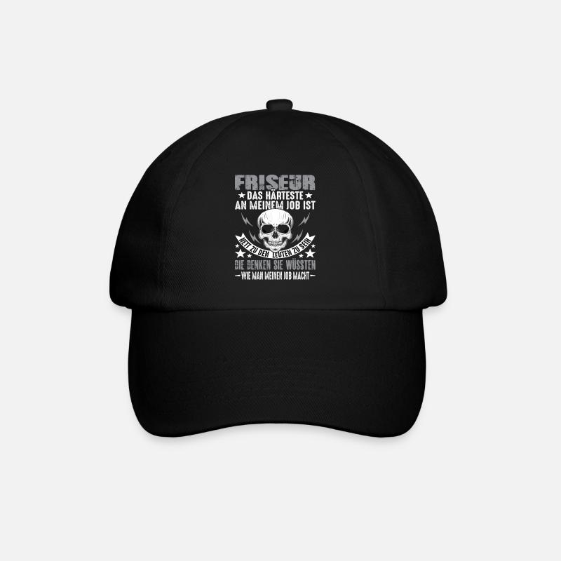 Friseur Friseure Haare Friseur lustig Spruch - Baseballkappe - Schwarz/Schwarz