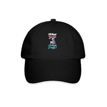 Roller Derby : Les filles à roulettes font plus fort et plus vite - Casquette classique - noir/noir - Devant