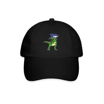 Drôle de requin chevauchant T-Rex Dinosaure Nouveauté graphique - Casquette classique - noir/noir - Devant