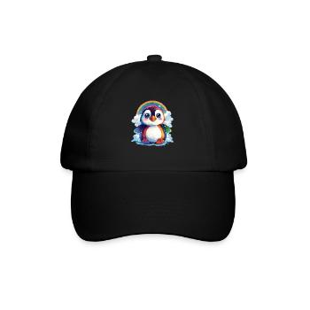 Penguin Rainbow Kawaii Penguin Cute - Baseball Cap - black/black - Front