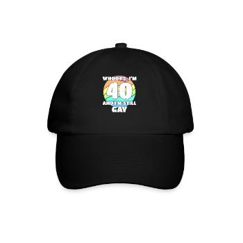 Funny Gay Pride - 40th Birthday 40 BDay Lesbian - Baseball Cap - black/black - Front