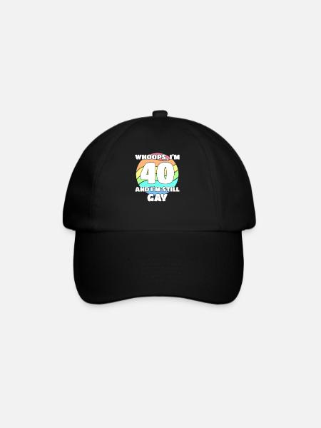 Funny Gay Pride - 40 Cumpleaños 40 BDay Lesbian - Gorra béisbol - negro/negro