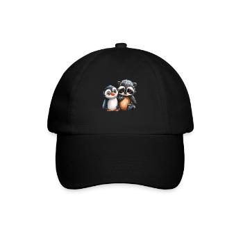 Pingouin Tanuki Pingouin Kawaii japonais mignon - Casquette classique - noir/noir - Devant