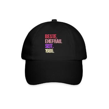 Valentinstag Beste Ehefrau Seit 1986 - Baseballkappe - Schwarz/Schwarz - Vorne