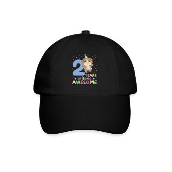 Cochon d’Inde pour 2ème anniversaire enfants deux - Casquette classique - noir/noir - Devant