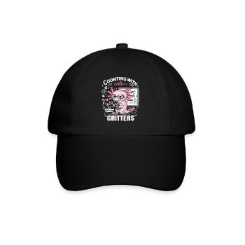 Axolotl Mathe Lehrer Mexikanischer Salamander Amphibie - Baseballkappe - Schwarz/Schwarz - Vorne
