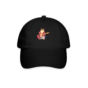 Penguin Electric Guitar Rock Music Cute - Baseball Cap - black/black - Front