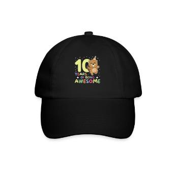 Castor pour ses 10 ans Enfants de dix ans - Casquette classique - noir/noir - Devant