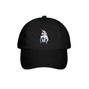 Papa Einhorn Lustiges Vatertag Design - Baseballkappe - Schwarz/Schwarz - Vorne