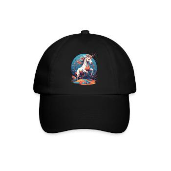 Unique Birthday Motif Funny Unicorns - Baseball Cap - black/black - Front