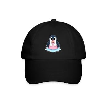 Flamant rose pingouin - Casquette classique - noir/noir - Devant