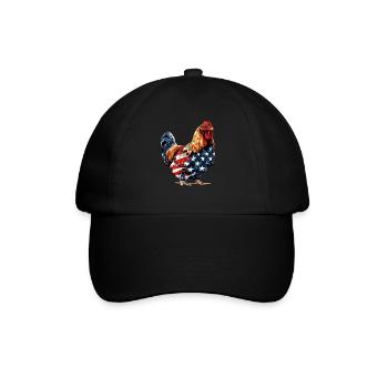 Poulet Drapeau Américain 4 Juillet Poulet Cadeaux - Casquette classique - noir/noir - Devant