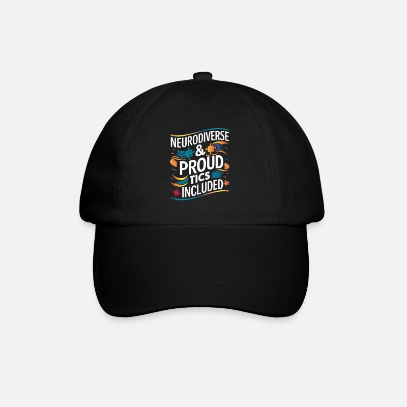 Tourette-syndrom-bewusstsein Neurodiverse - Baseballkappe - Schwarz/Schwarz
