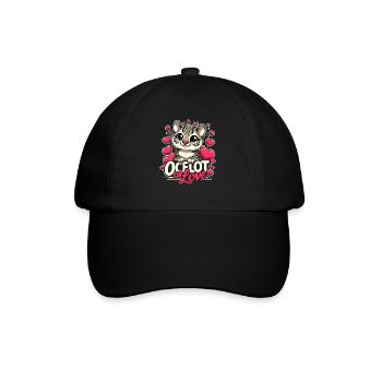 Ozelot Wild Cat Exotic Pets Jungle Big Cat - Baseballkappe - Schwarz/Schwarz - Vorne