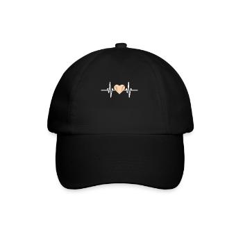 Herzschlag Baseball Herzschlag Liebe - Baseballkappe - Schwarz/Schwarz - Vorne