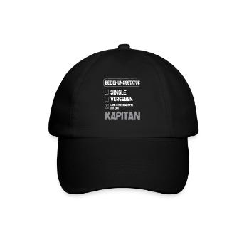 Kapitän Beziehungsstatus Kapitän Boot Segeln - Baseballkappe - Schwarz/Schwarz - Vorne
