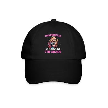 This Princess Is Going To 7th Grade - Baseball Cap - black/black - Front