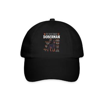 DOBERMAN Bauplan Lustiges Doberman Hundebesitzer - Baseballkappe - Schwarz/Schwarz - Vorne