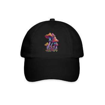 Psychedelic Magic Mushrooms Pilze Festival - Baseball Cap - black/black - Front