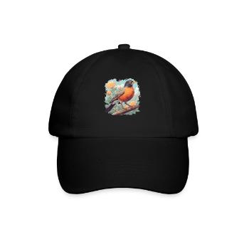 Robin Rotkehlchen - Baseball Cap - black/black - Front