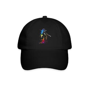 Flute player Retrowave - Baseball Cap - black/black - Front