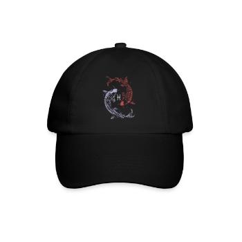 Sternzeichen Pisces Fische Symbol Astrologie - Baseballkappe - Schwarz/Schwarz - Vorne