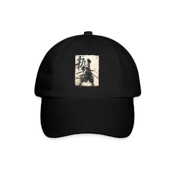 Samurai Fighter - Japanese Ukiyo-e Artwork - Baseball Cap - black/black - Front