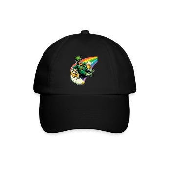 Leprechaun (Leprechaun irlandais) sur Rainbow - Casquette classique - noir/noir - Devant